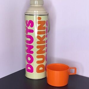 Vintage 80’s Dunkin Donuts Thermos & Travel Mug